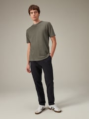 Khaki Green Textured Relaxed Fit T-Shirt - Image 2 of 5