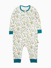 Frugi White Zelah Zip Up All-In-One - Image 1 of 3