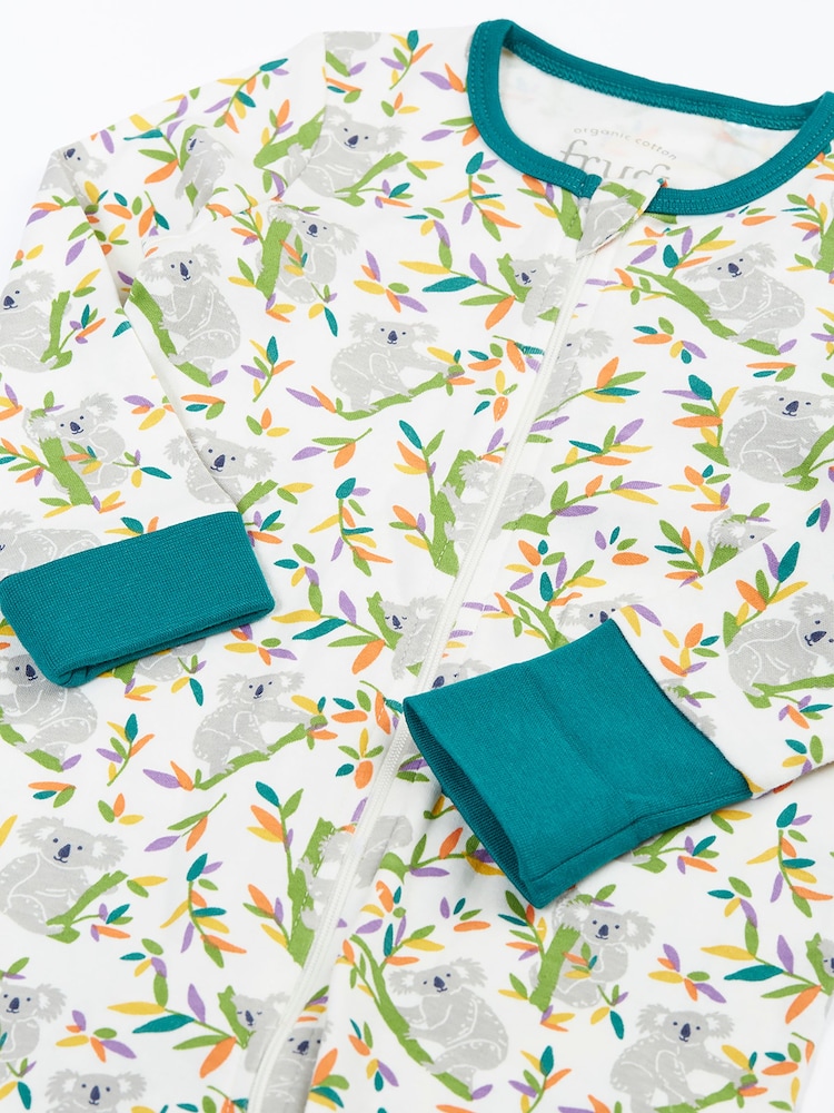 Frugi White Zelah Zip Up All-In-One - Image 2 of 3 Frugi White Zelah Zip Up All-In-One - Image 2 of 3