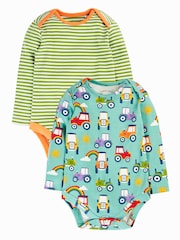 Frugi Blue Super Special Bodysuits 2 Pack - Image 1 of 3