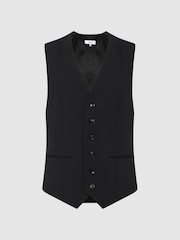 Reiss Black Hope Modern Fit Travel Waistcoat - Image 2 of 5