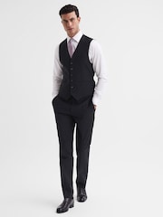 Reiss Black Hope Modern Fit Travel Waistcoat - Image 3 of 5