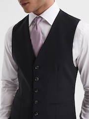Reiss Black Hope Modern Fit Travel Waistcoat - Image 4 of 5