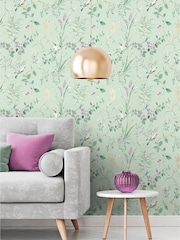 Crown Plum Purple Mariko Floral Wallpaper - Image 1 of 2