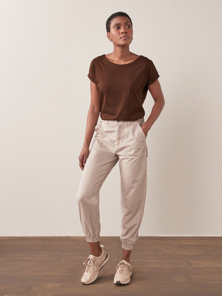 Chocolate Brown Cap Sleeve T-Shirt Top - Image 3 of 6