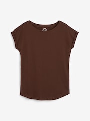 Chocolate Brown Cap Sleeve T-Shirt Top - Image 6 of 6