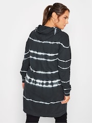 Yours Curve Black Tie Dye Longline Sweatshirt - Image 2 of 4