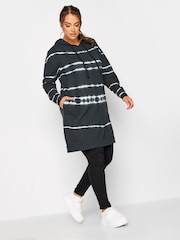 Yours Curve Black Tie Dye Longline Sweatshirt - Image 3 of 4