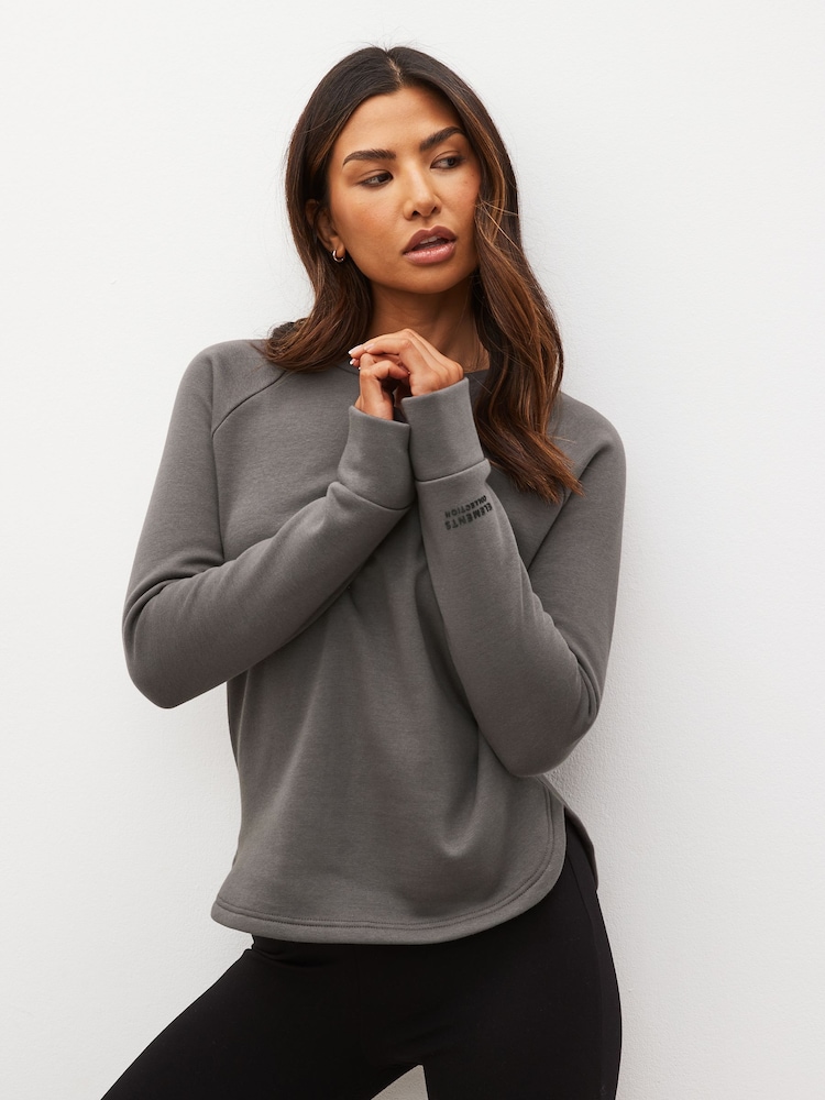 Grey Rib Fleece Thermal Long Sleeve Top - Image 2 of 7