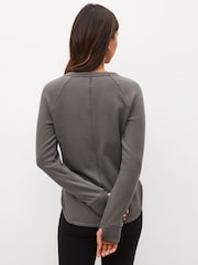 Grey Rib Fleece Thermal Long Sleeve Top - Image 3 of 7