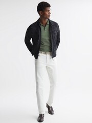 Reiss Fern Green Austin Short Sleeve Polo T-Shirt - Image 3 of 4