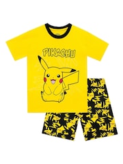 Character Yellow Pokemon Short 100% Cotton Pyjamas - Image 1 of 8