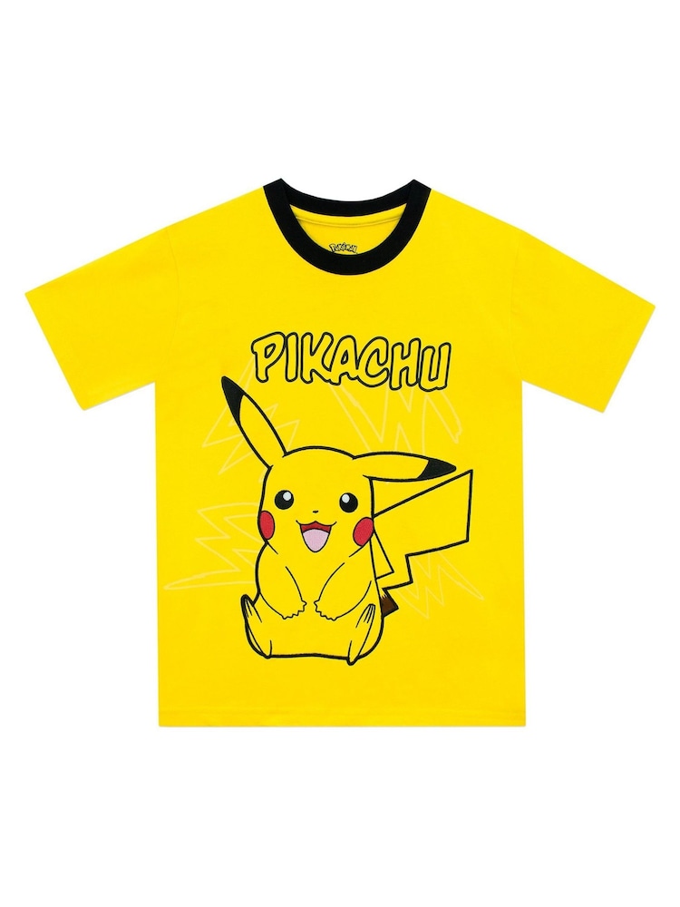 Character Yellow Pokemon Short 100% Cotton Pyjamas - Image 2 of 8