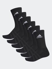adidas Black Cushioned Crew Socks 6 Pairs - Image 1 of 2