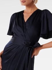 Forever New Blue Carolina Satin Midi Dress - Image 4 of 4