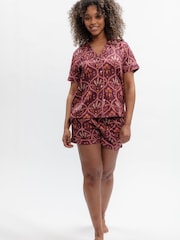 Fable and Eve Pink Geo Print Short Pyjamas Set - Image 2 of 4
