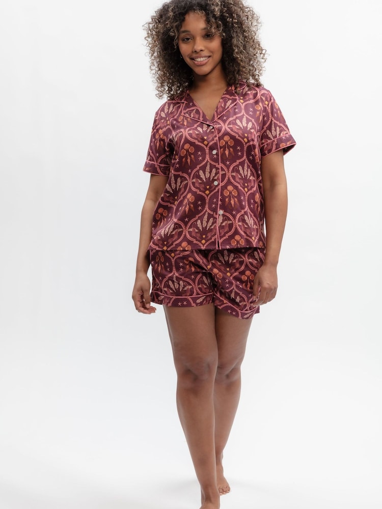 Fable and Eve Pink Geo Print Short Pyjamas Set - Image 2 of 4