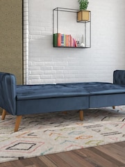 Novogratz Blue Tallulah Velvet Memory Foam Futon - Image 2 of 4