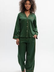 Fable and Eve Green Wide Leg Pyjamas Set - Image 2 of 4