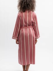 Fable and Eve Pink Printed Stripe Long Dressing Gown - Image 2 of 3