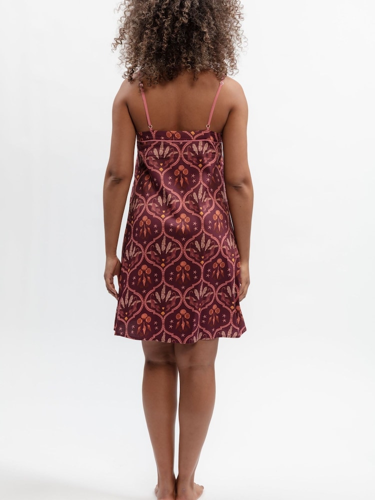 Fable and Eve Pink Geo Print Strappy Short Nightdress - Image 2 of 3