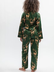 Fable and Eve Green Deer Print Pyjamas Set - Image 3 of 4