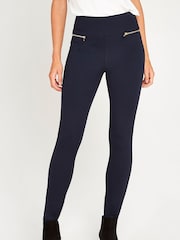 Apricot Blue Zip Detail Ponte Trousers - Image 1 of 3