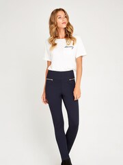 Apricot Blue Zip Detail Ponte Trousers - Image 2 of 3