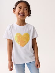 Yellow Heart Sequin T-Shirt (3-16yrs) - Image 2 of 7
