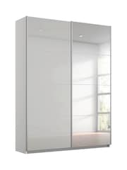 Rauch Grey Courtney Glass and Mirror Sliding Semi 1.3m Sliding Fitted Wardrobe - Image 2 of 2