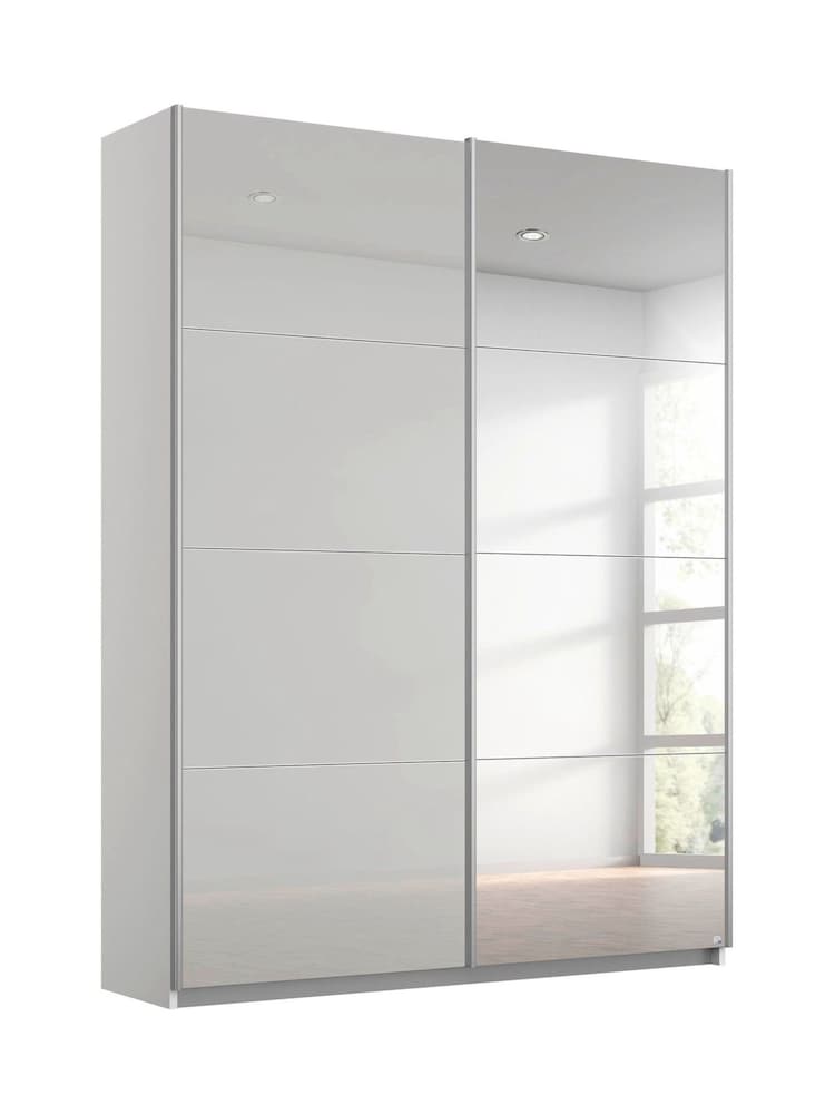 Rauch Grey Courtney Glass and Mirror Sliding Semi 1.3m Sliding Fitted Wardrobe - Image 2 of 2