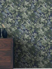 Woodchip & Magnolia Blue Avar Wallpaper - Image 1 of 3