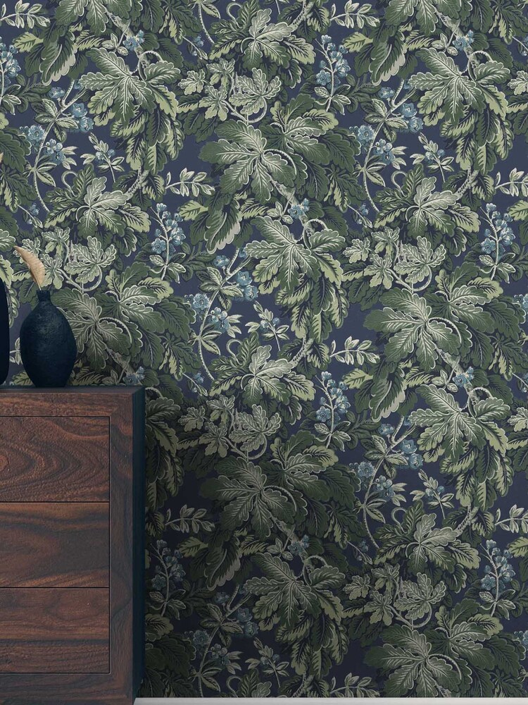 Woodchip & Magnolia Blue Avar Wallpaper - Image 1 of 3