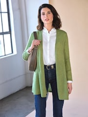 Pure Collection Green Gassato Swing Cardigan - Image 1 of 3