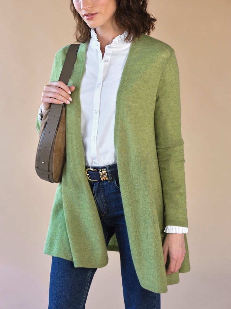 Pure Collection Green Gassato Swing Cardigan - Image 3 of 3