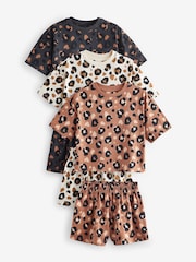 Brown/Cream Short Pyjamas 3 Pack (3-16yrs) - Image 5 of 11