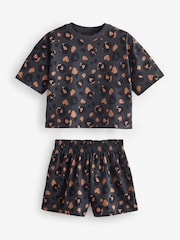 Brown/Cream Short Pyjamas 3 Pack (3-16yrs) - Image 8 of 11