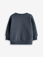Navy Crew Neck 100% Cotton Sweatshirt (3mths-7yrs) - Image 4 of 6