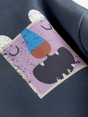 Navy Crew Neck 100% Cotton Sweatshirt (3mths-7yrs) - Image 5 of 6