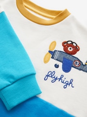 White/Blue/Red Colourblock Character Crew Neck 100% Cotton Sweatshirt (3mths-7yrs) - Image 8 of 8