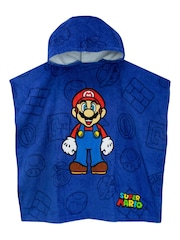 Character Blue Super Mario 100% Cotton Towel Poncho - Image 1 of 5