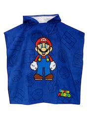 Character Blue Super Mario 100% Cotton Towel Poncho - Image 2 of 5
