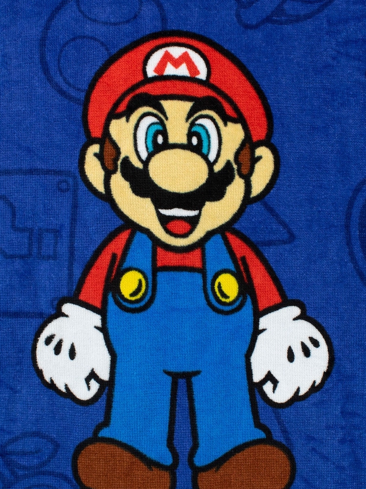 Character Blue Super Mario 100% Cotton Towel Poncho - Image 4 of 5
