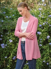 Pure Collection Pink Gassato Swing Cardigan - Image 1 of 3