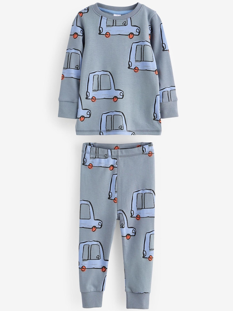 Blue/Orange Digger Snuggle Pyjamas 3 Pack (9mths-12yrs) - Image 1 of 5