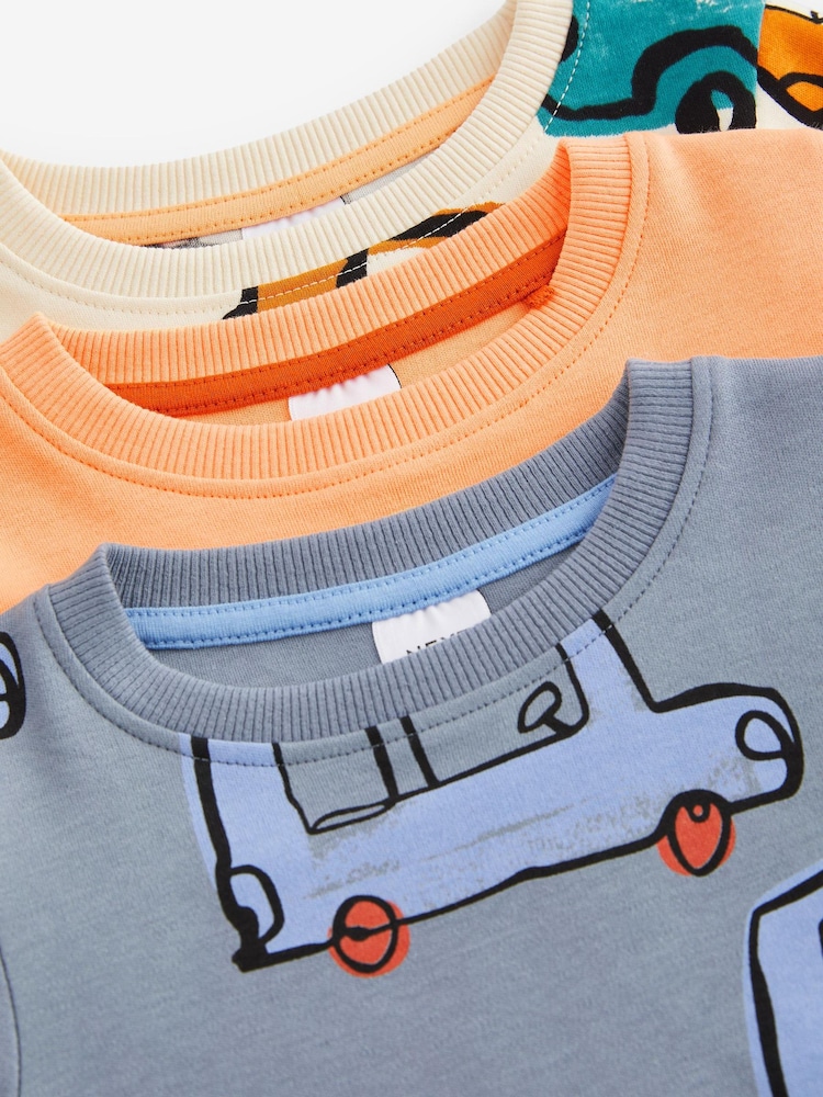 Blue/Orange Digger Snuggle Pyjamas 3 Pack (9mths-12yrs) - Image 5 of 5