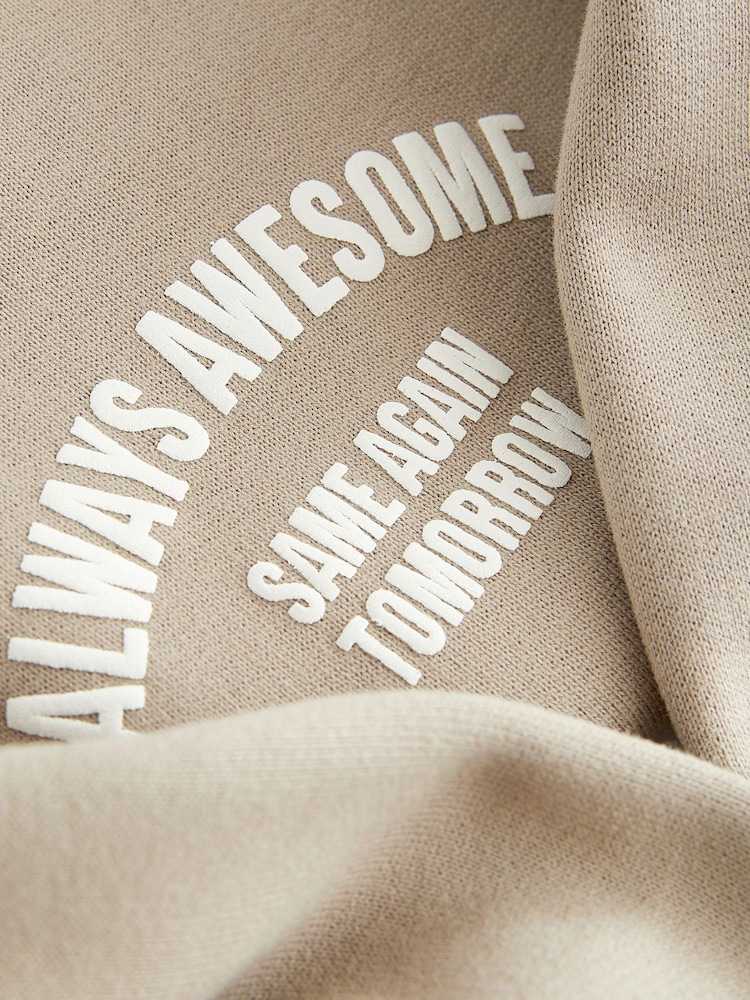 Cement Stone Slogan Crew Neck 100% Cotton Sweatshirt (3mths-7yrs) - Image 5 of 5 Cement Stone Slogan Crew Neck 100% Cotton Sweatshirt (3mths-7yrs) - Image 5 of 5