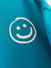Teal Blue Crew Neck 100% Cotton Sweatshirt (3mths-7yrs) - Image 5 of 6
