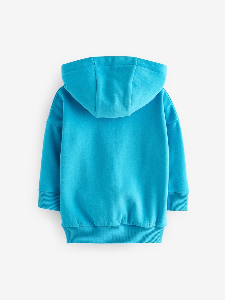 Aqua Blue Long Sleeve Soft Touch Hoodie (3mths-7yrs) - Image 2 of 3 Aqua Blue Long Sleeve Soft Touch Hoodie (3mths-7yrs) - Image 2 of 3