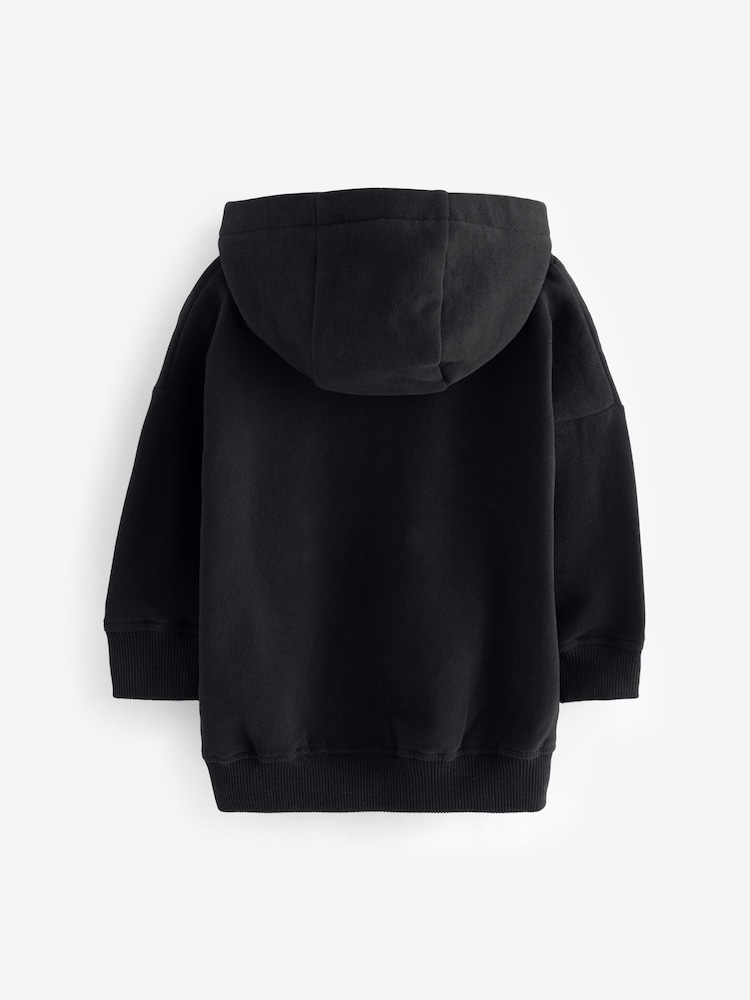 Negro - Sudadera con capucha de manga larga de tacto suave (3 meses-7 años) - Imagen 2 de 3